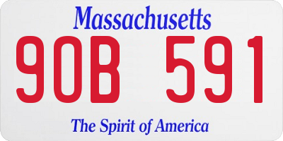 MA license plate 9OB591