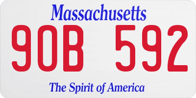 MA license plate 9OB592