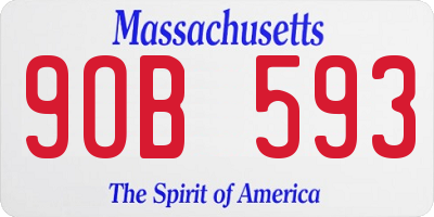 MA license plate 9OB593