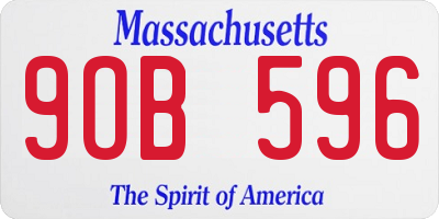 MA license plate 9OB596
