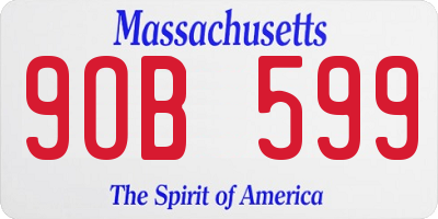 MA license plate 9OB599