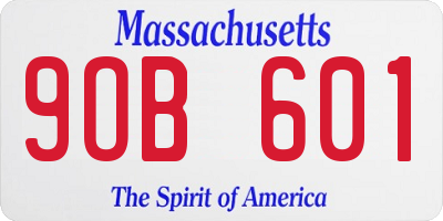 MA license plate 9OB601