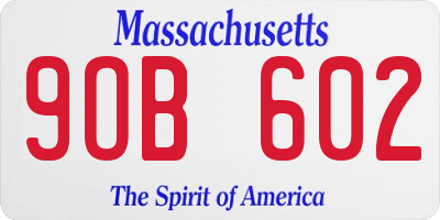 MA license plate 9OB602