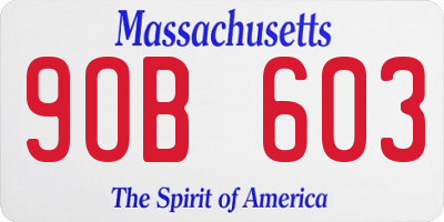 MA license plate 9OB603