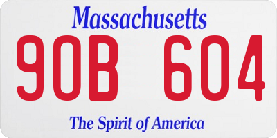 MA license plate 9OB604