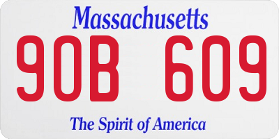 MA license plate 9OB609