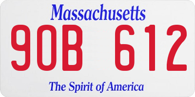 MA license plate 9OB612