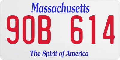 MA license plate 9OB614