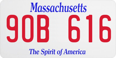MA license plate 9OB616