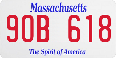 MA license plate 9OB618