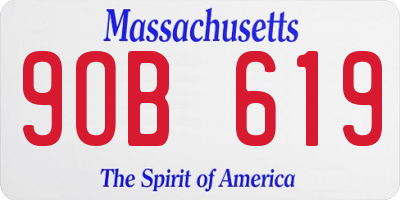 MA license plate 9OB619