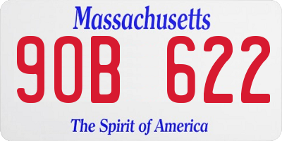 MA license plate 9OB622