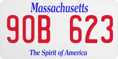 MA license plate 9OB623