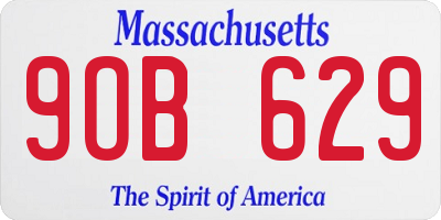 MA license plate 9OB629