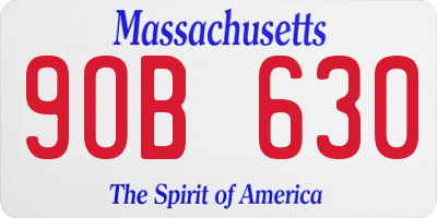 MA license plate 9OB630