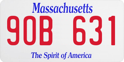 MA license plate 9OB631