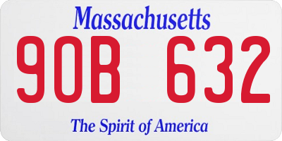 MA license plate 9OB632