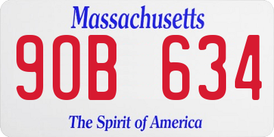 MA license plate 9OB634