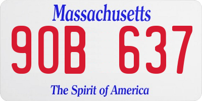 MA license plate 9OB637