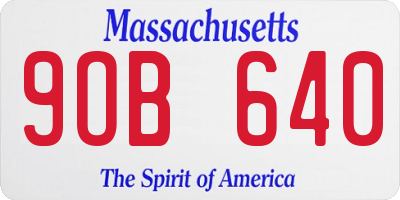 MA license plate 9OB640