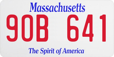 MA license plate 9OB641