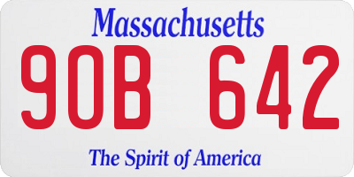 MA license plate 9OB642