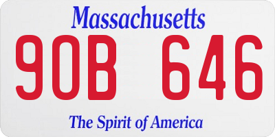 MA license plate 9OB646