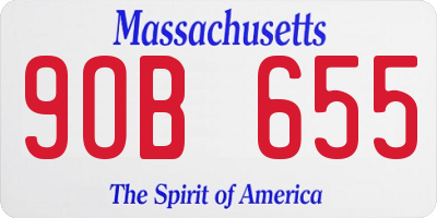 MA license plate 9OB655