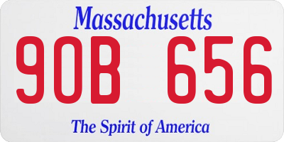 MA license plate 9OB656