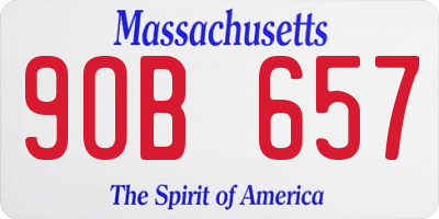MA license plate 9OB657