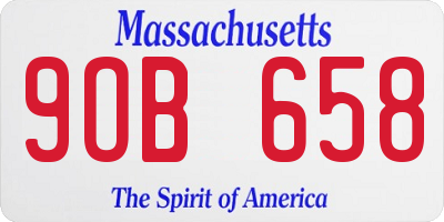 MA license plate 9OB658