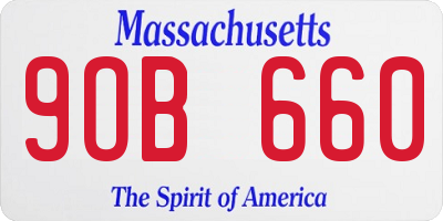 MA license plate 9OB660