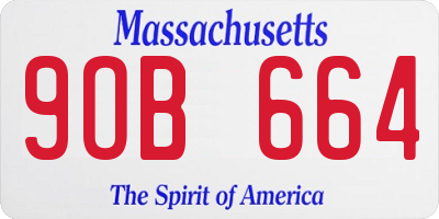 MA license plate 9OB664