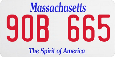 MA license plate 9OB665