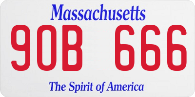 MA license plate 9OB666