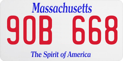 MA license plate 9OB668