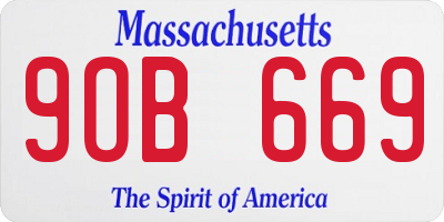 MA license plate 9OB669