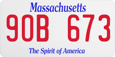 MA license plate 9OB673