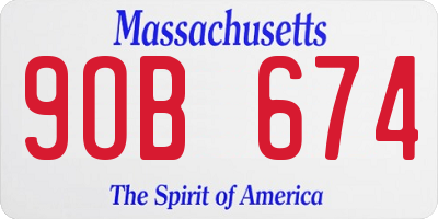 MA license plate 9OB674