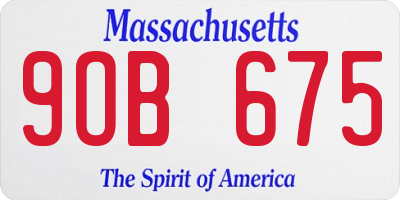MA license plate 9OB675