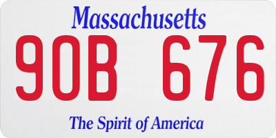 MA license plate 9OB676