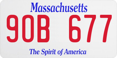 MA license plate 9OB677