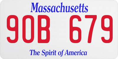 MA license plate 9OB679