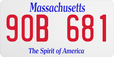 MA license plate 9OB681
