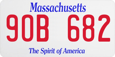 MA license plate 9OB682
