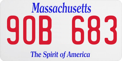 MA license plate 9OB683