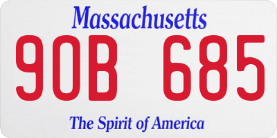 MA license plate 9OB685