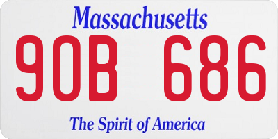 MA license plate 9OB686