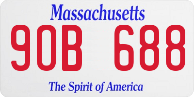MA license plate 9OB688