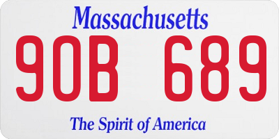 MA license plate 9OB689